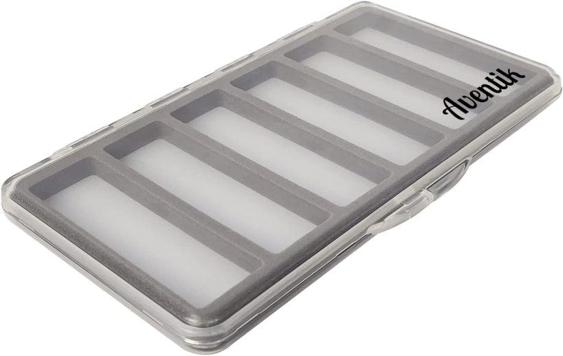 Aventik Fly Fishing Boxes Super Slim Transparent Design Magnetic Pad Compartments Tackle Foam Boxes 7.3X3.8X0.5inch - Image 3