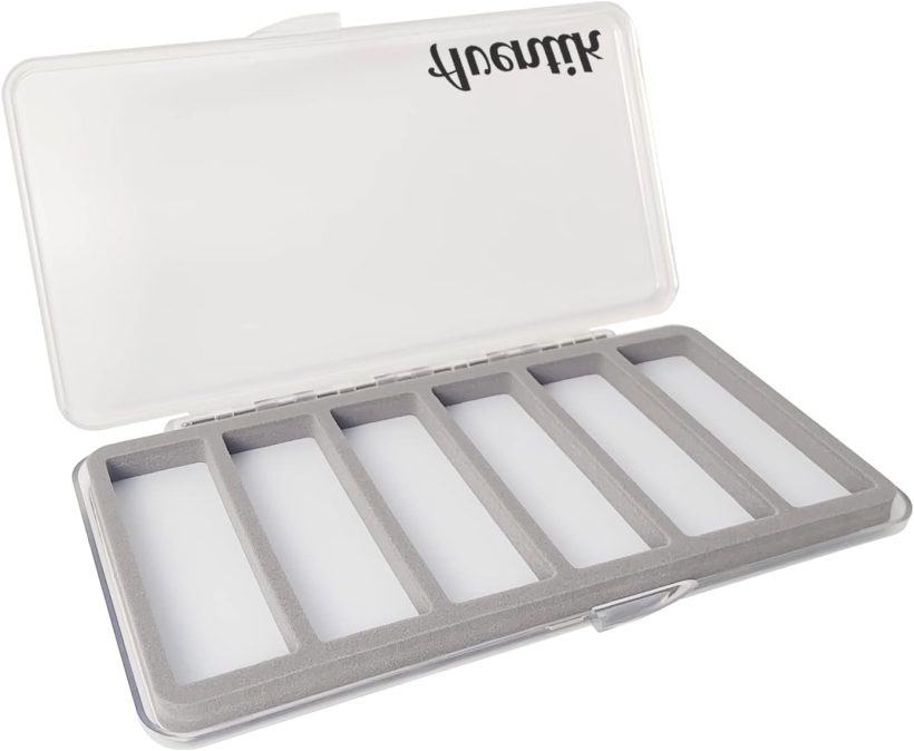 Aventik Fly Fishing Boxes Super Slim Transparent Design Magnetic Pad Compartments Tackle Foam Boxes 7.3X3.8X0.5inch - Image 5