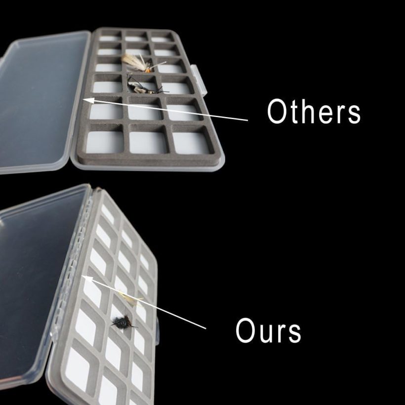 Aventik Fly Fishing Boxes Super Slim Transparent Design Magnetic Pad Compartments Tackle Foam Boxes 7.3X3.8X0.5inch - Image 7