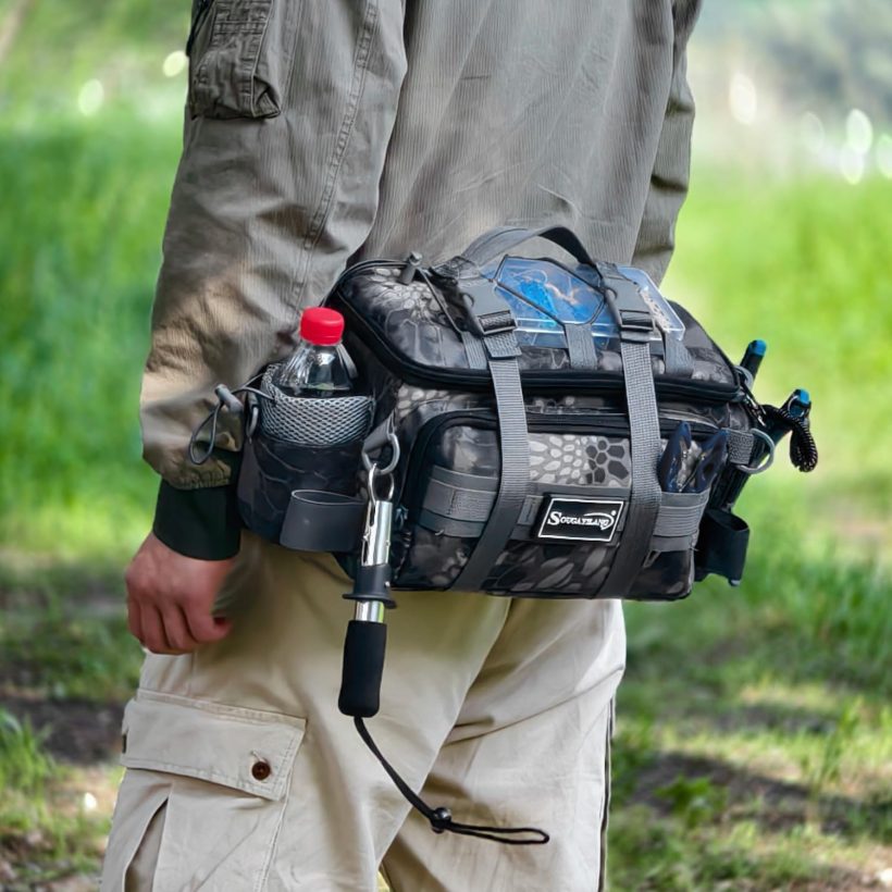 Sougayilang Fishing Tackle Bags with 3600 Tackle Tray - Fishing Tackle Storage Bags for Saltwater or Freshwater Fishing Gear - Padded Shoulder Strap - Tackle Box Bag Fishing Bag(Grey) - Image 2
