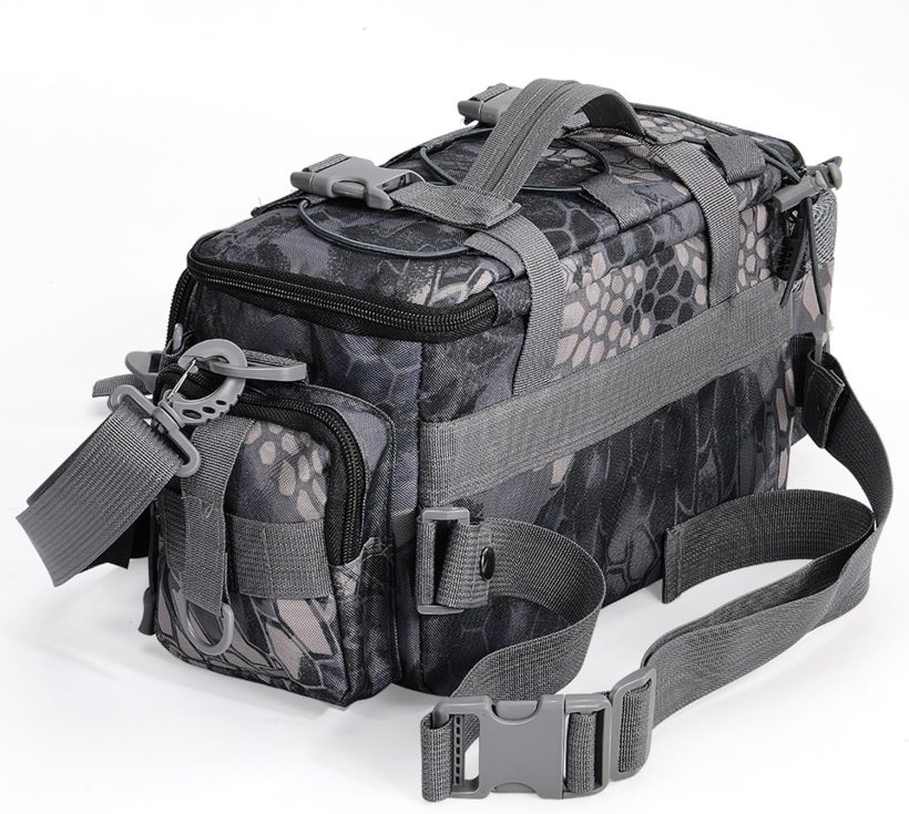 Sougayilang Fishing Tackle Bags with 3600 Tackle Tray - Fishing Tackle Storage Bags for Saltwater or Freshwater Fishing Gear - Padded Shoulder Strap - Tackle Box Bag Fishing Bag(Grey) - Image 8